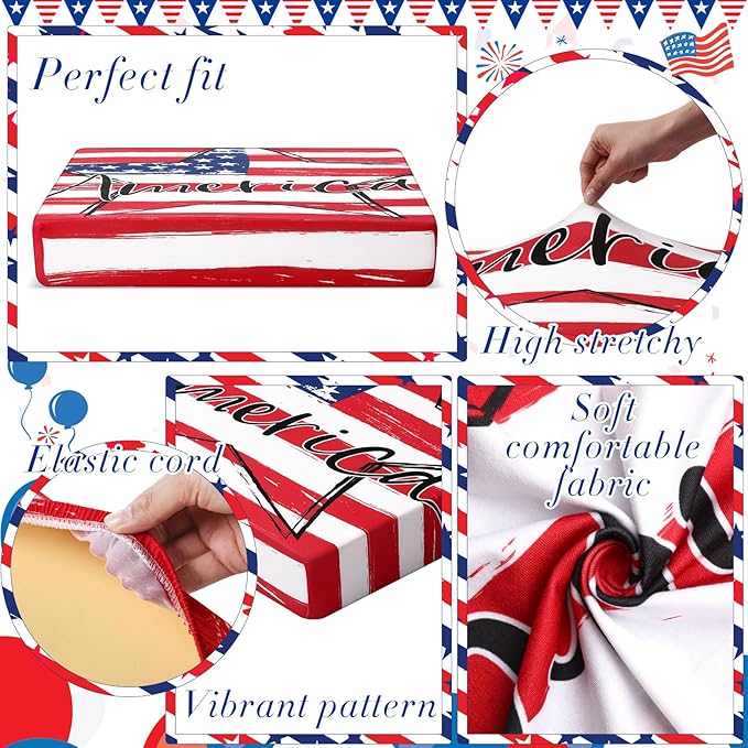 Newwiee 8Pcs Patio Cushion Covers Stretch Outdoor Cushion Cover Replacement - Image 3