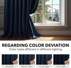 Deconovo Blackout Curtains, Thermal Insulated, W70 x L63 2 Panels, Back Tab - Image 6