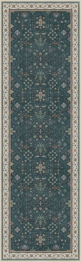 Dark Green Washable Kitchen Runner Rug, Stain Resistant Rugs - Image 8