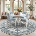 Area Rugs 7ft Washable Non-Slip, Floral Vintage Distress Print Pattern by RELEANY