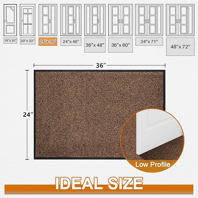 Mibao Front Door Mat, Dirt Trapper Welcome Mat - Image 2