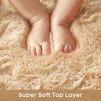 Ophanie Beige Rugs for Bedroom Living Room, Fluffy Fuzzy Furry Carpet, Plush - Image 2