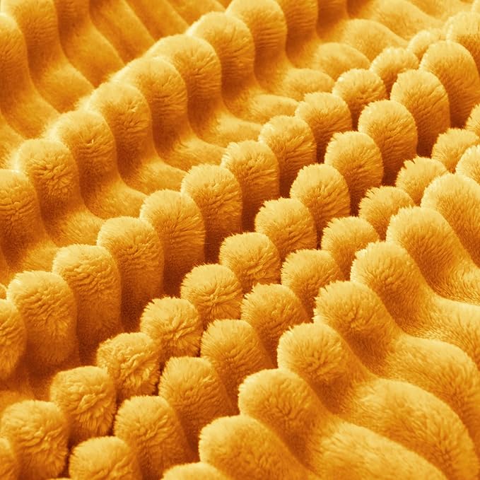 BEDELITE Fleece Throw Blanket for Couch – 3D Ribbed Jacquard Soft and Warm - Image 6