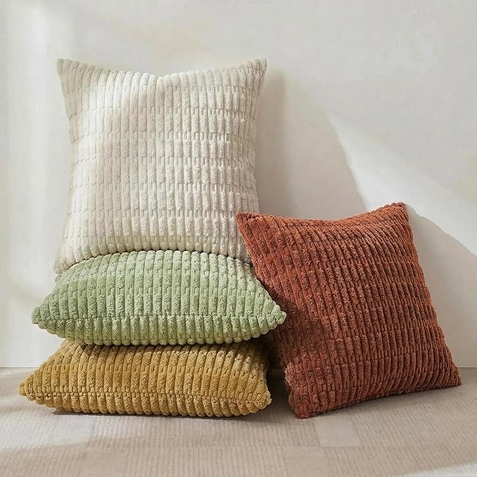 Fancy Homi 4 Packs Boho Fall Decorative Throw Pillow Covers 22x22 Inch - Image 2