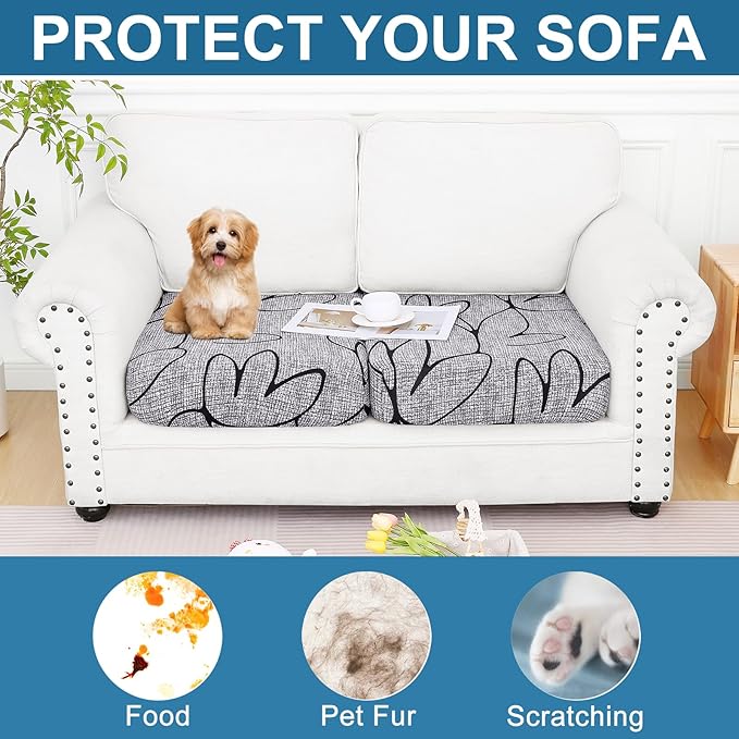 Smiry Printed Couch Cushion Covers, Stretch Soft Couch Covers - Image 7