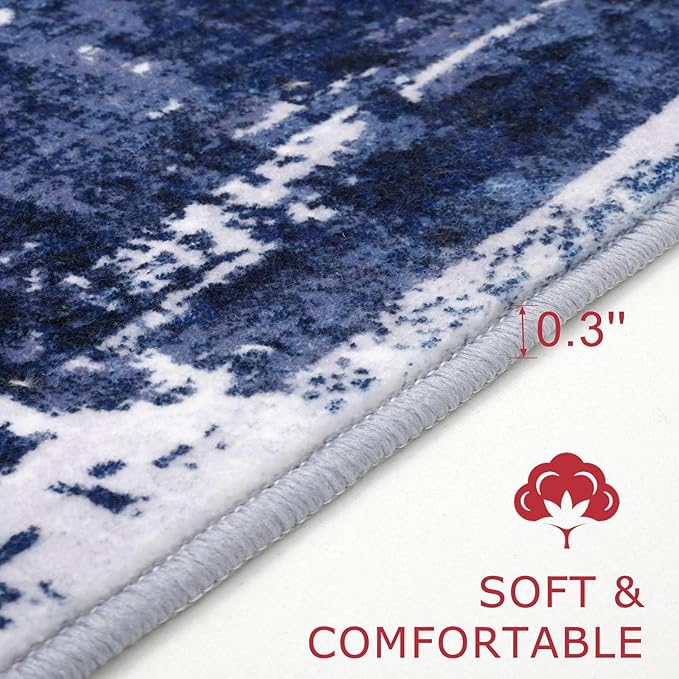 KOZYFLY Modern Abstract 3x5 Area Rug Washable Bedroom Rug Throw Entry Mat - Image 3