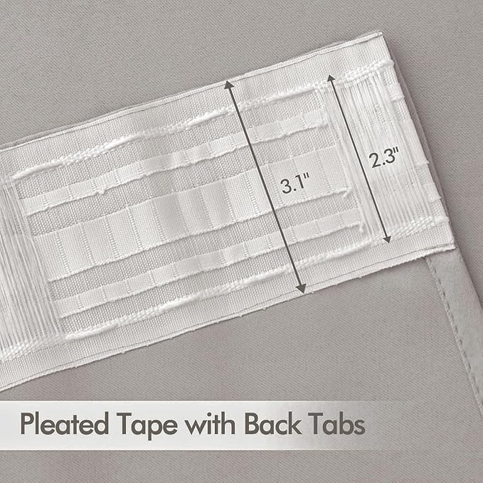 MIULEE Stone Back Tab Blackout Curtains 120 Inch Long 2 Panels Set - Image 2