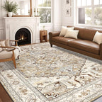 Yamaziot Area Rug 8x10, Non-Slip Washable Boho Vintage Living Room Bedroom Rug by Yamaziot