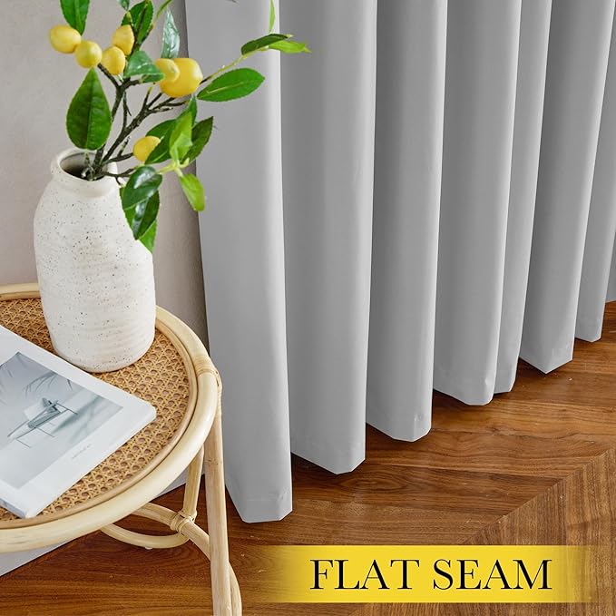 NICETOWN 100% Blackout Off White Curtains - Image 7