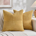 Fancy Homi 2 Packs Mustard Yellow Big Decorative Throw Pillow Covers 24x24 Inch by Fancy+Homi