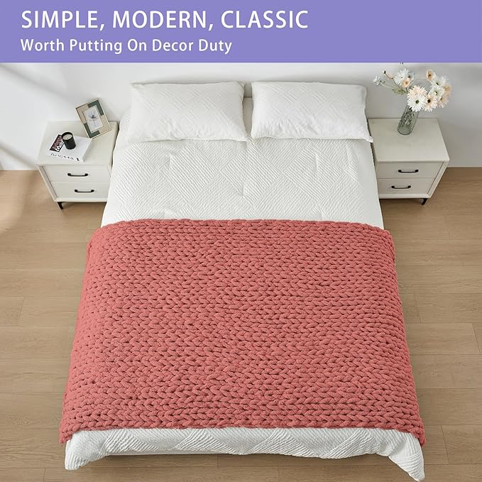 Bigacogo Chunky Knit Throw Blanket - Image 3