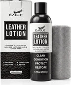 Eagle Leather Jacket Conditioner- Leather Lotion with Cloth for Boots, Jackets, Purses, Handbags & Bags – Lanolin & Natural Oils to Clean, Condition, Restore & Protect All Leather Colors