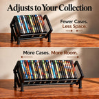 PUTNATRURE DVD Storage Rack, Expandable Video Game Shelf & Blu Ray Holder