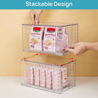 Vtopmart 4 Pack Stackable Clear Pantry Storage Drawers, Large