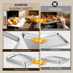 BIEAMA 6 Pack 26" x 18" Full Size Baking Sheet Pan, Aluminum Commercial Pan