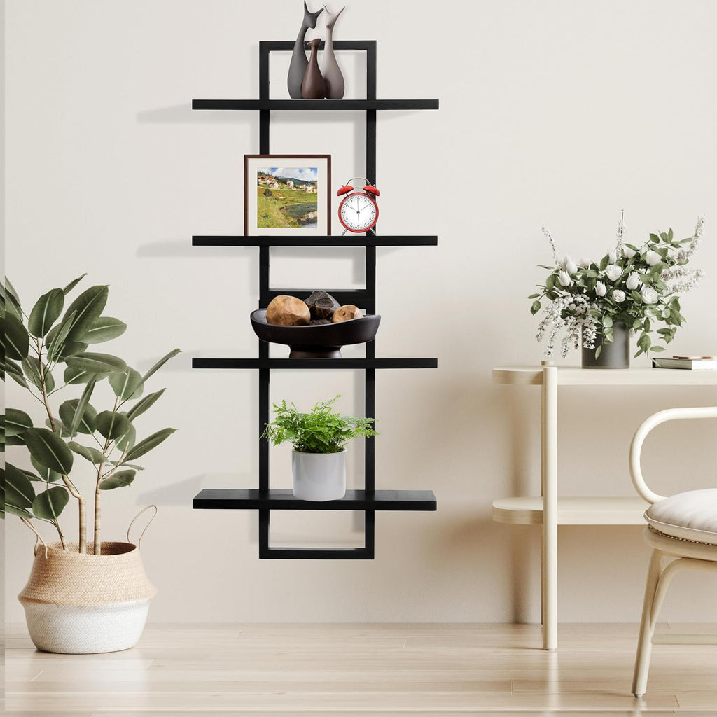 Floating Shelves for Wall,Decorative Wall Shelves Black,Plants Shelf Framed