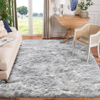 Goolela Grey Area Rug 8x10 Gray Fluffy Fuzzy Furry Rug - Image 2