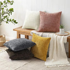 decorUhome Summer Pink Chenille Throw Pillow Covers 20x20 Set of 2 Textured - Image 6