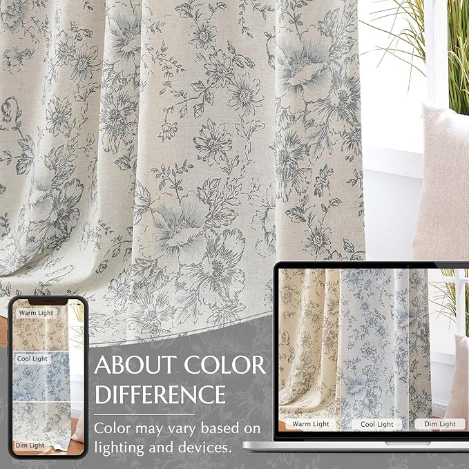 jinchan Blackout Floral Curtains - Image 6