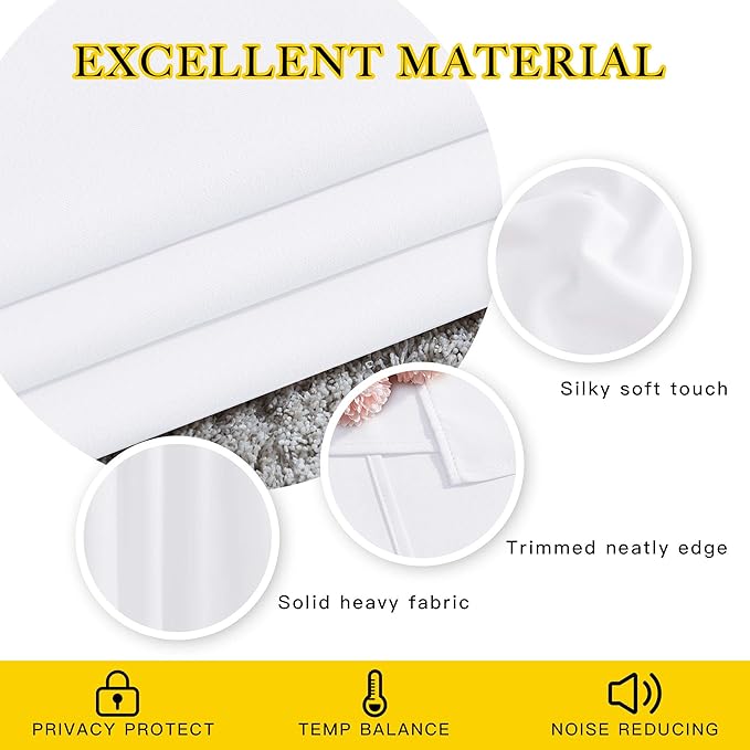 NICETOWN White Short Window Curtains - Image 4