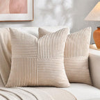 Fancy Homi 2 Packs Tan Samll Decorative Throw Pillow Covers 12x12 Inch by Fancy+Homi