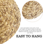 7 Pack Boho Wall Basket Decor - Seagrass Rattan Wicker Wall Decor Round Handmade Hanging Rustic Flat Elegant Wall Art for Farmhouse Living Rooms Bedrooms Display Table Settings Kitchen Home