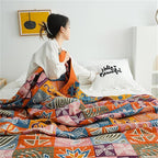 MSGKV Boho Throw Blanket 90''x98'' 100% Cotton Spring Blanket - Image 6