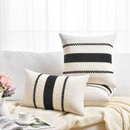 Fancy Homi Set of 1 Boho Black Decorative Throw Pillow Cover 18x18 Inch - Image 6