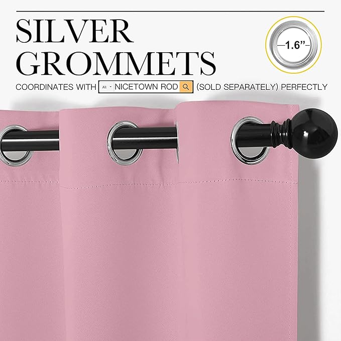 NICETOWN Bedroom Curtains Blackout Drapery Panels, 2 Panels, 42 x 54 Inch - Image 2