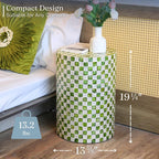 Chi An Home 19.3” Capiz Shell Checkered Pistachio Green Side Table