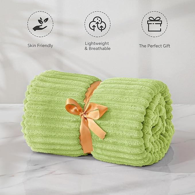 BEDELITE Fleece Throw Blanket for Couch – 3D Ribbed Jacquard Soft and Warm - Image 5