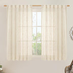 LAMIT Beige Linen Curtains 45 Inches Long by LAMIT