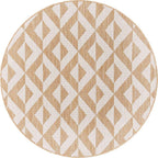 Unique Loom Jill Zarin Outdoor Collection Area Rug - Napa (4' 1" Round, Beige/ Brown)