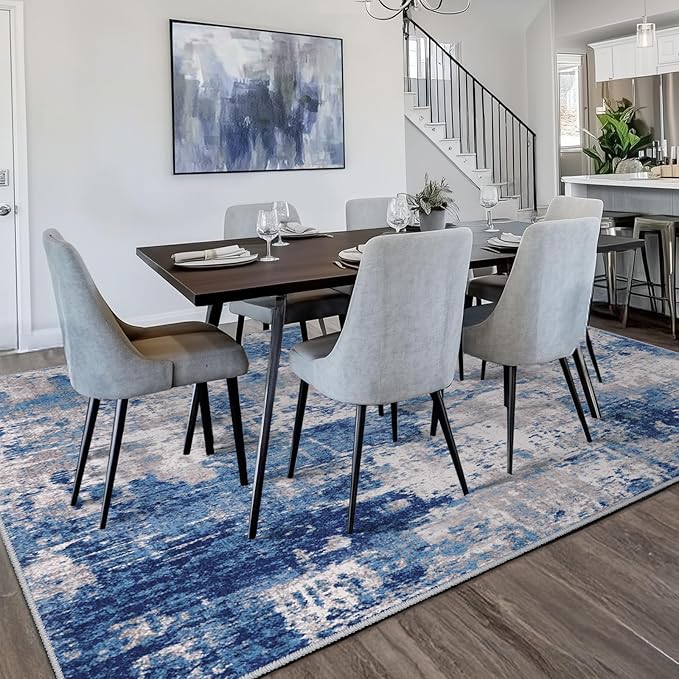 Washable Area Rugs 10'x12' Non-Slip Modern Abstract Soft - Image 3