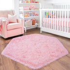 4x4.6 Feet Pink Hexagon Rugs for Princess Tent, Ultra Soft Fluffy Hexagon Area - Image 7
