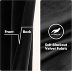 MIULEE Velvet Curtains Black Elegant Grommet Thermal Insulated Soundproof Room - Image 3