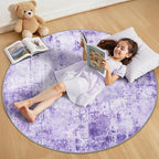 Washable Area Rugs 4ft Non-Slip Modern Abstract Soft by RELEANY