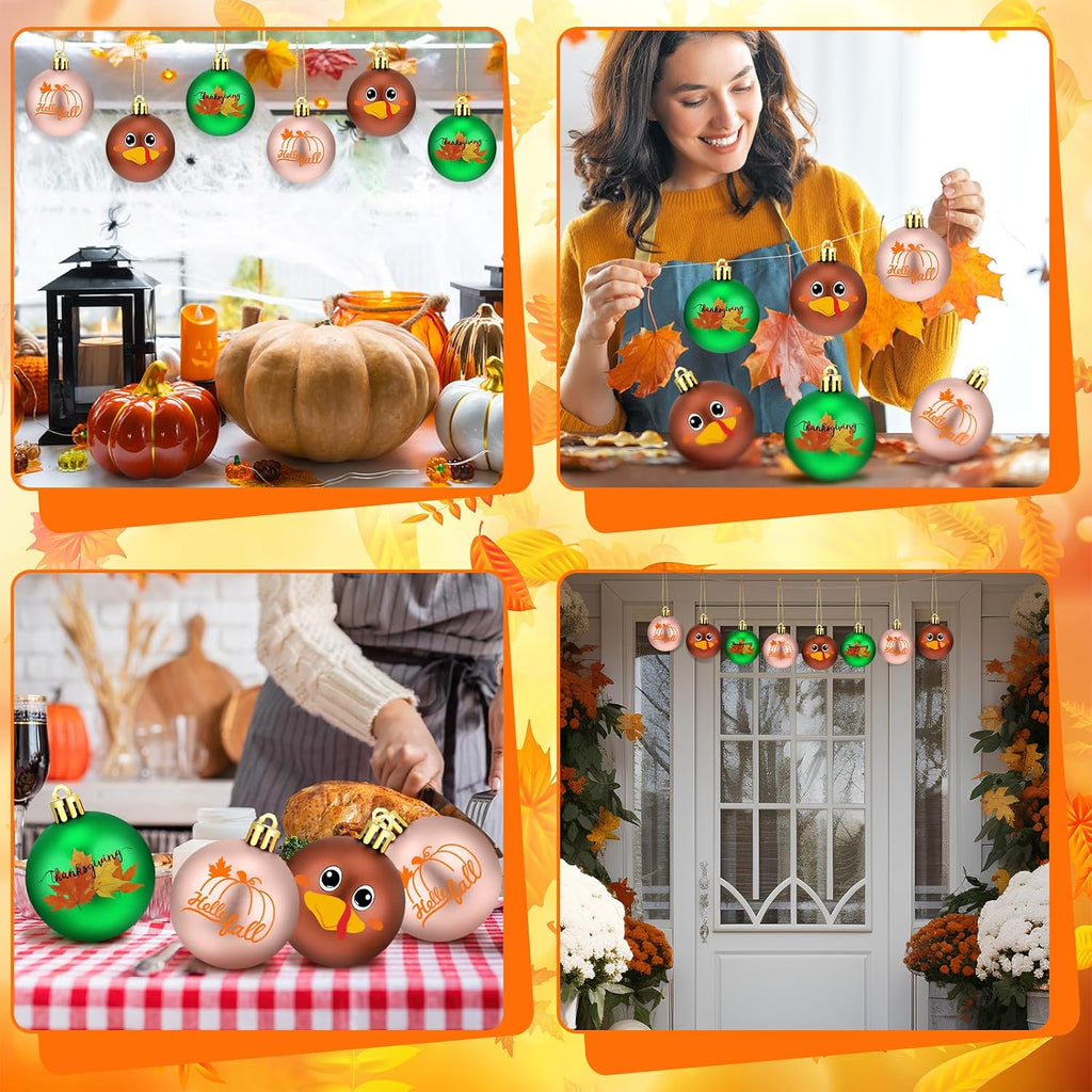 Civaner 15 Pcs Thanksgiving Ball Ornaments for Tree