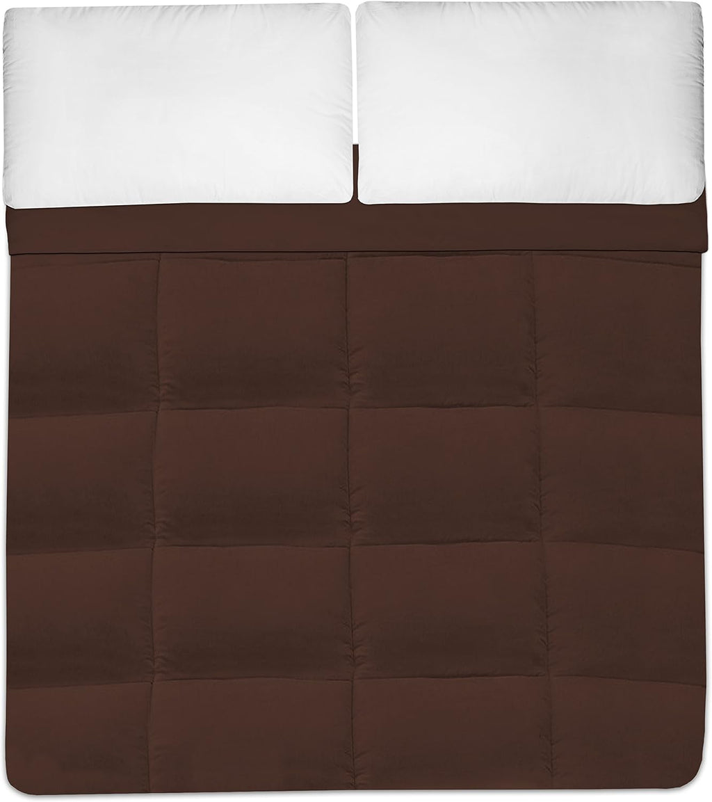 Sweet Home Collection White Goose Down Alternative Comforter, King, Brown