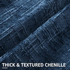 decorUhome Navy Blue Chenille Euro Sham Throw Pillow Covers 24x24 Set of 2 - Image 2