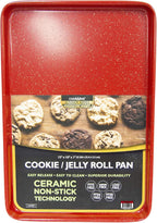 casaWare 3pc Ultimate Cookie Sheet Set (Red Granite)