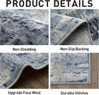 2'6''x8' Runner Rugs Washable Rug: Modern Abstract Hallway Runner Rug Indoor - Image 6