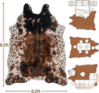 Cow Print Faux Cowhide Rug, Fluffy Fur 6.2x8.2 Feet Washable Cow Rugs - Image 2