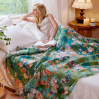 MSGKV Boho Throw Blanket for Bed Cotton Floral Twin Size Couch Blanket 60"x80" - Image 9