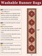 SERISSA Runner Rug for Hallways, Extra Long Boho Rug Ultra Soft Vintage Red - Image 6