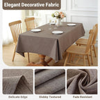 Laolitou Table Cloth Rectangle Linen Waterproof Textured Coffee Tablecloth, Washable Wrinkle Free Spill Proof Fabric Tablecloths for Dining Table Farmhouse Kitchen Holiday, 60x104 Inch