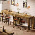Tribesigns 63" Rectangular Dining Table, Rustic Wooden Kitchen Table with 4 Sturdy Legs, Farmhouse Dining Room Furniture for Family Meals, Apartment, or Small Space (Brown)
