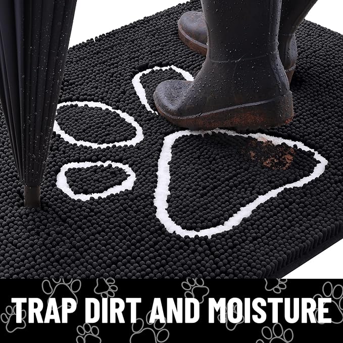 Smiry Dog Door Mat for Muddy Paws, Absorbent Dirt Trapper Non Slip Quick Dry - Image 2
