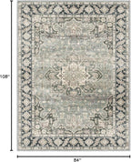 7X9 Area Rugs - 7X9 Washable Area Rug Indoor Vintage Rug Print Rug Low-Pile - Image 3