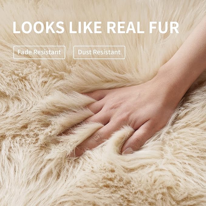 Faux Fur Rug, Ultra Soft Fuzzy Shag Rug - Image 4